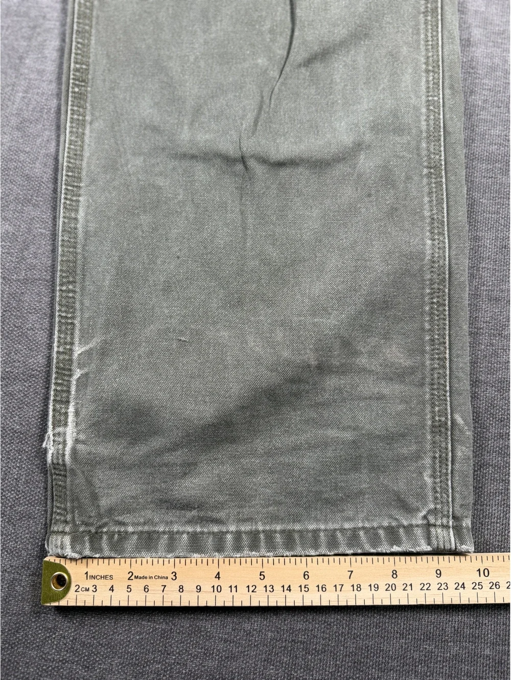 Vintage Carhartt B11 Faded Moss Green Carpenter Work Jeans, Size 38x32
